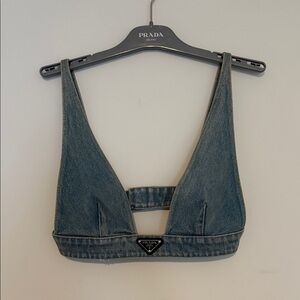 Prada Blue Denim Bralette